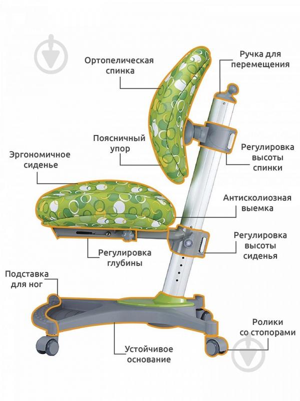 Кресло Mealux Neapol ABK (Y-136 ABK) голубой/с буквами - фото 2