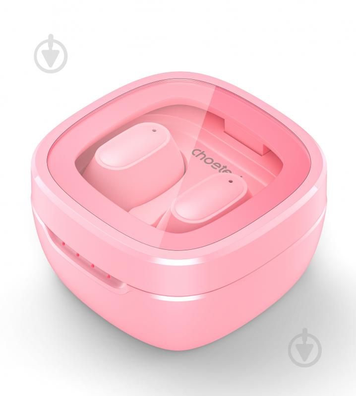 Навушники бездротові Choetech TWS Small Cube рожеві (HEAD-CHOE-BH-T23-PK) - фото 2