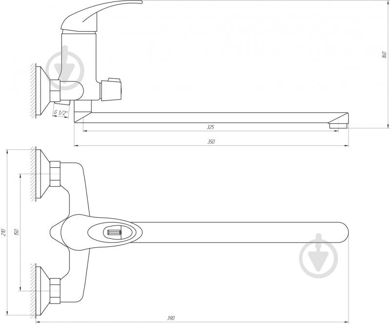 Смеситель для ванны EcoMix EM-208 - фото 5 Смеситель для ванны EcoMix EM-208 - фото 5