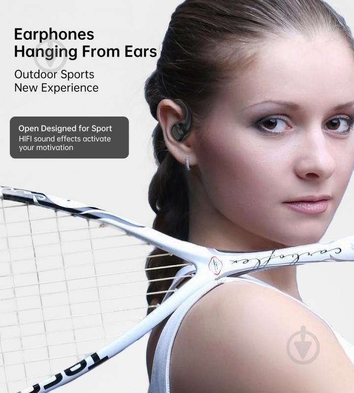 Навушники бездротові Choetech Open-ear з LED-дисплеєм (HEAD-CHOE-BH-T25-BK) - фото 6