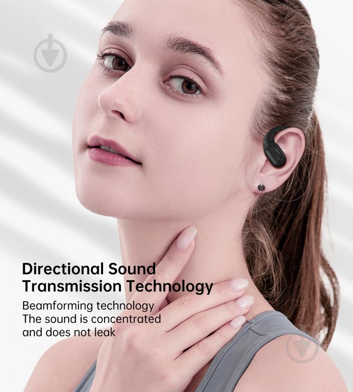 Навушники бездротові Choetech Open-ear з LED-дисплеєм (HEAD-CHOE-BH-T25-BK) - фото 7