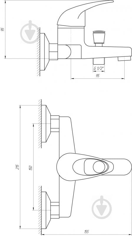 Смеситель для ванны EcoMix EM-102 - фото 5