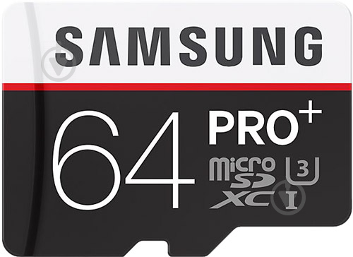 Карта памяти Samsung microSDXC 64 ГБ UHS-I Class 3 (U3) PRO Plus (MB-MD64DA/RU) - фото 2