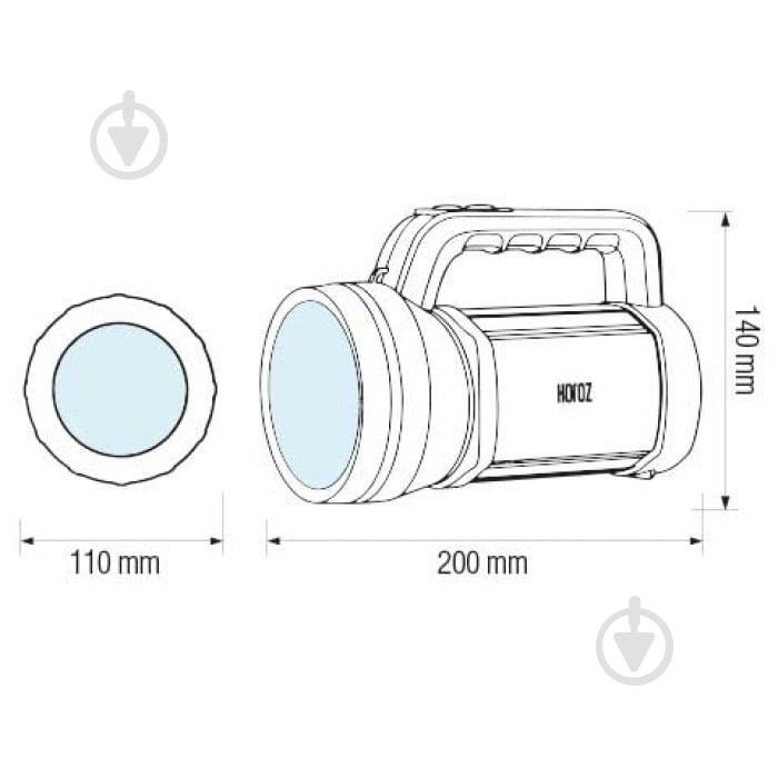 Светодиодный фонарик HOROZ ELECTRIC 084-035-0005-010 черный с желтым - фото 2