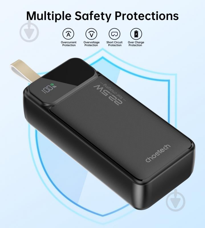 Повербанк Choetech B730 30000 mAh (POW-CHOE-B730) 22,5W Fast charging з LED-дисплеєм - фото 5