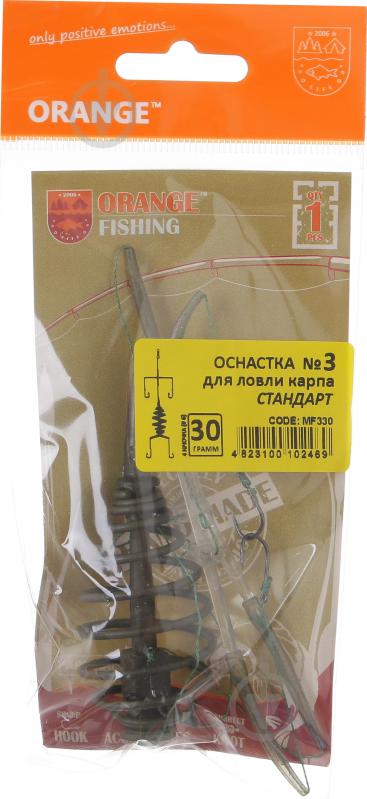 Оснастка для ловли карпа Orange Carp 30 г стандарт 4 крючка - фото 2