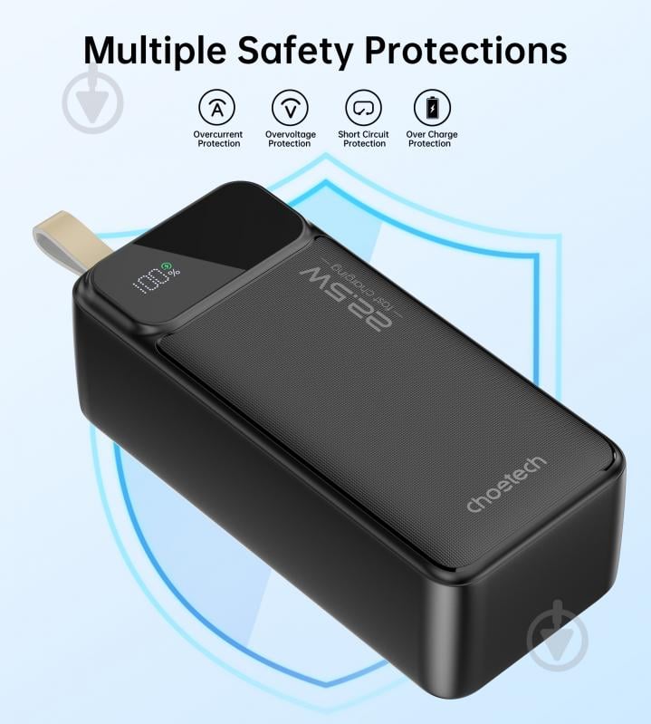Повербанк Choetech B731 40000 mAh (POW-CHOE-B731) 22,5W Fast charging з LED-дисплеєм - фото 6