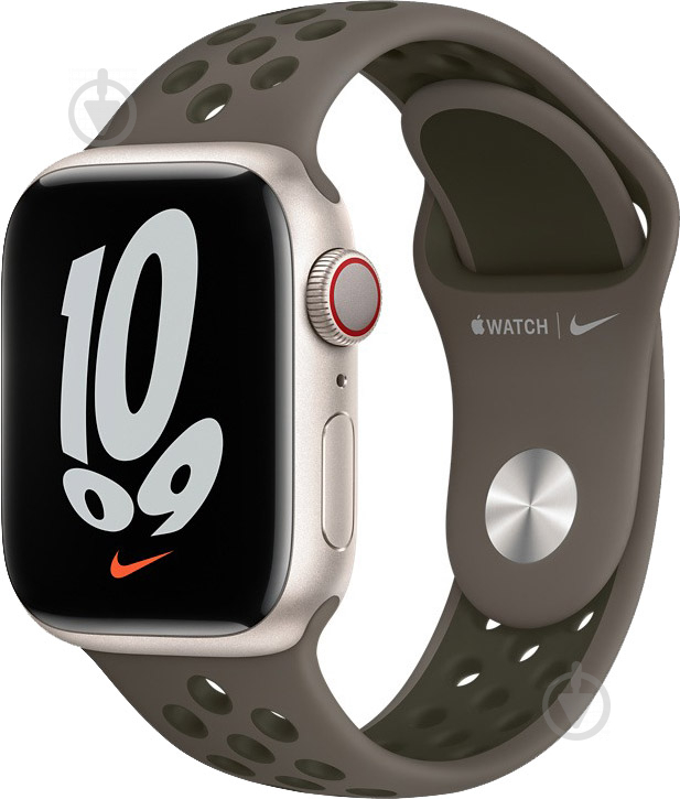 Ремешок Apple 45mm Midnight Olive Gray/Cargo Khaki Nike Sport Band Regular ML8D3ZM/A - фото 2