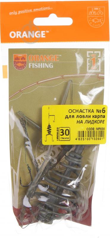 Оснастка для лову коропа Orange Carp 30 г на лідкорі 3 гачка - фото 2