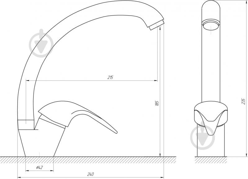 Смеситель для кухни EcoMix E-GEZ-203S - фото 5