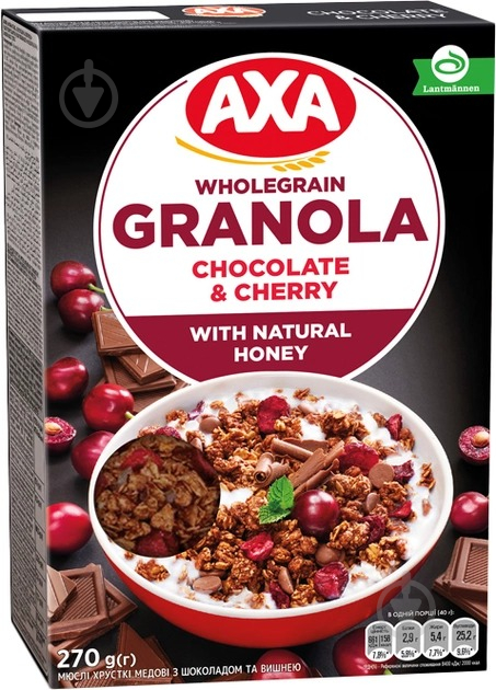 Гранола AXA медовая хрустящая Chocolate&Cherry к/у 270 г - фото 1