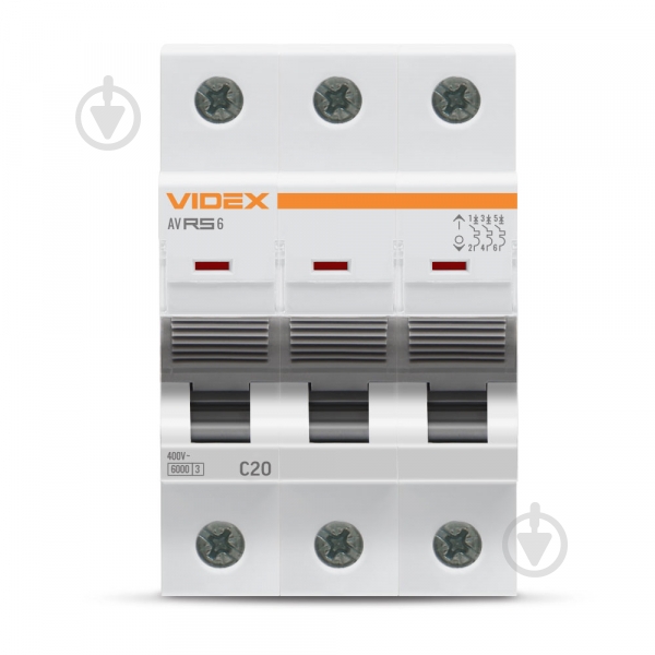 Автоматический выключатель Videx VF-RS6-AV3C20 26583 - фото 2