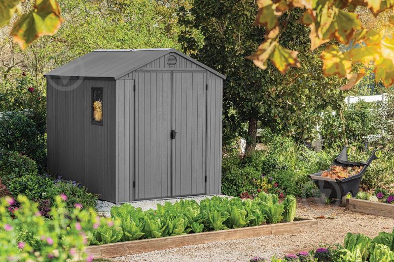 Дом садовый Keter DARWIN 190 х 244 х 221 см серый - фото 3