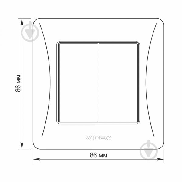 Выключатель двухклавишный Videx Binera без подсветки белый VF-BNSW2-W - фото 4