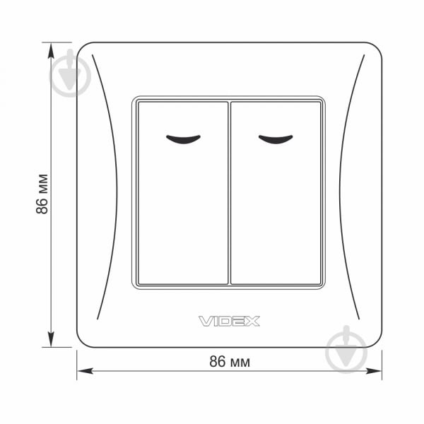 Вимикач двоклавішний Videx Binera з підсвіткою білий VF-BNSW2L-W - фото 4