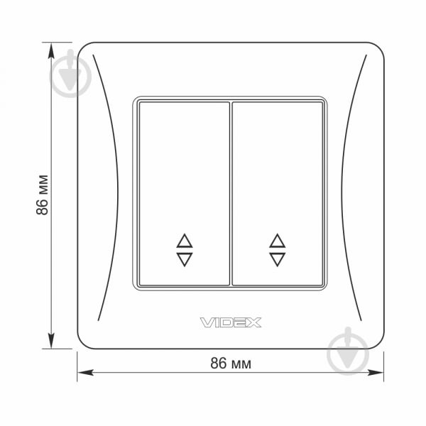 Выключатель проходной двухклавишный Videx Binera без подсветки белый VF-BNSW2P-W - фото 4