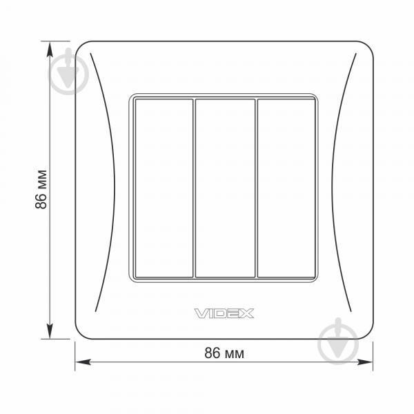 Вимикач триклавішний Videx Binera без підсвітки білий VF-BNSW3-W - фото 4