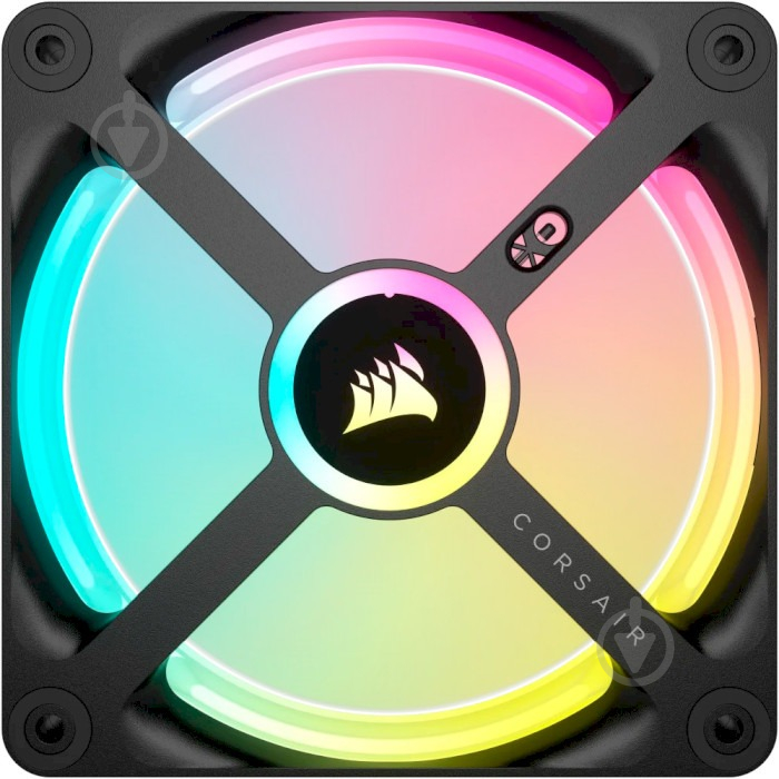 Корпусний кулер Corsair Link QX120 RGB PWM PC Fans Starter Kit with iCUE Link System Hub (CO-9051002-WW) Black - фото 4