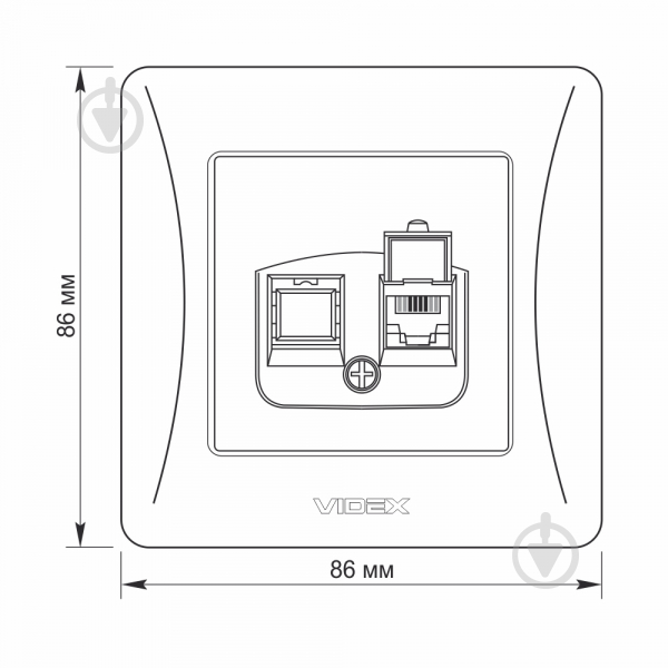 Розетка телефонна Videx Binera CAT3 IP20 білий VF-BNSK1TF3-W - фото 4