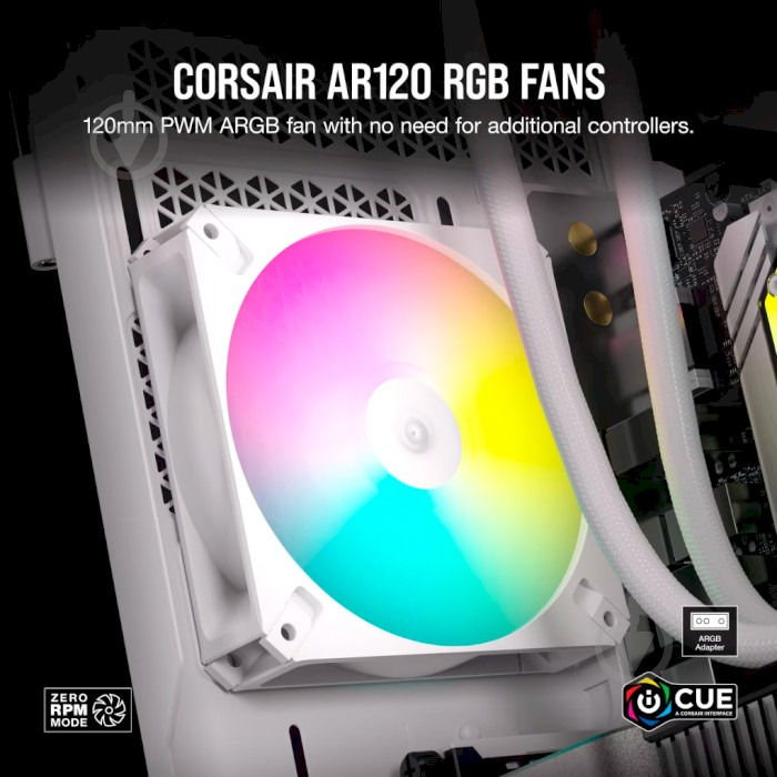 Корпусний кулер Corsair iCUE AR120 Digital RGB 120 мм PWM (CO-9050168-WW) White - фото 6