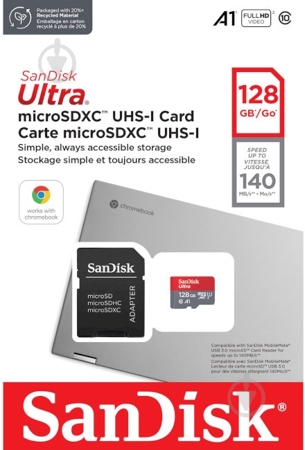 ᐉ Карта памяти SanDisk microSDXC 128 ГБ UHS-I (SDSQUAB-128G-GN6MA ...