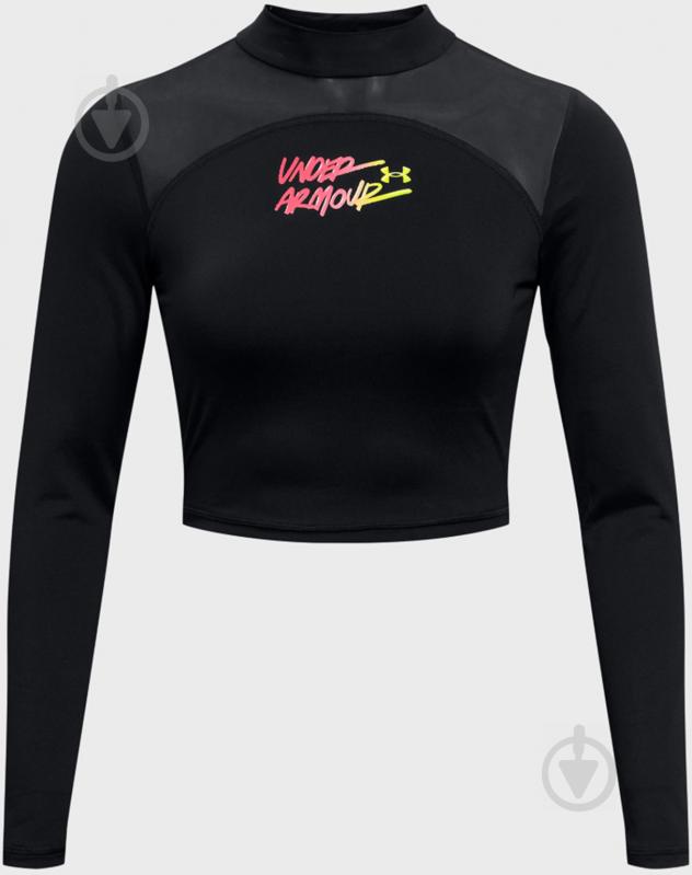 Футболка Under Armour HG Q3 Crop Mockneck 1365760-001 р.XS черный - фото 1