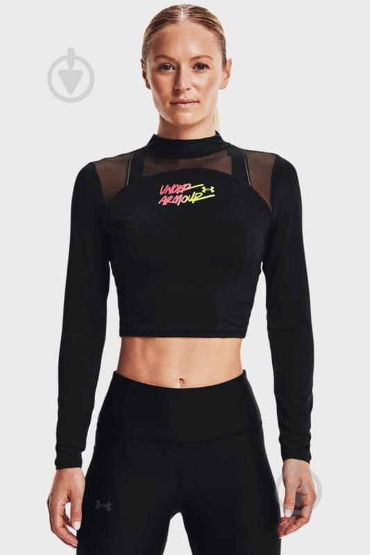 Футболка Under Armour HG Q3 Crop Mockneck 1365760-001 р.XS черный - фото 2