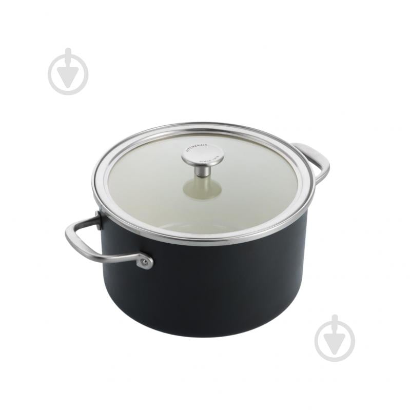 Каструля з кришкою KitchenAid Steel Core, 24 см, 6 л, матовий чорний (CC006001-001) - фото 1 Каструля з кришкою KitchenAid Steel Core, 24 см, 6 л, матовий чорний (CC006001-001) - фото 1