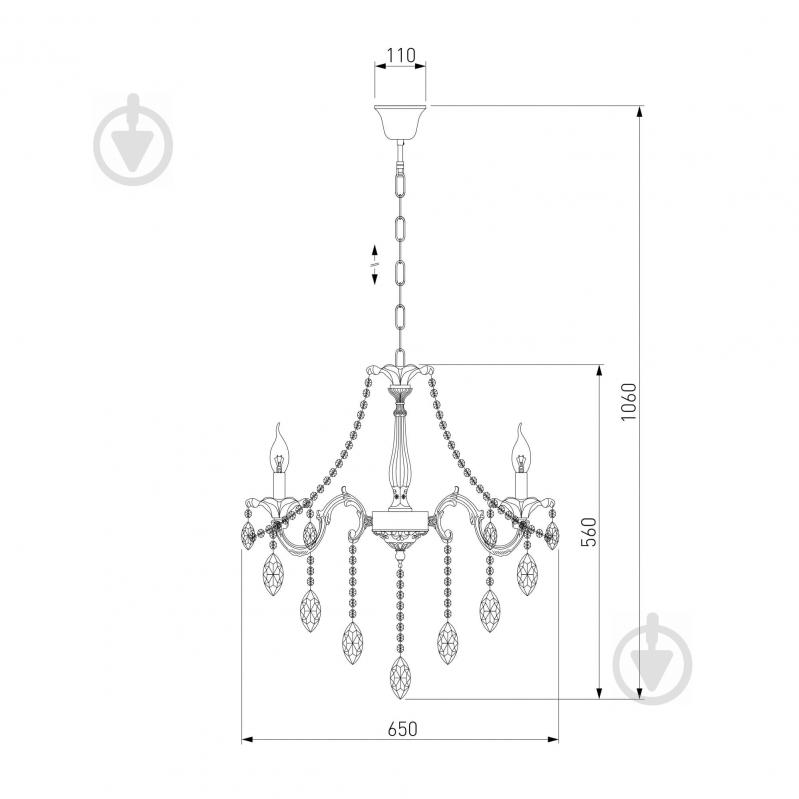 Люстра подвесная Strotskis Veletta 10108/5 5x60 Вт E14 белый - фото 5