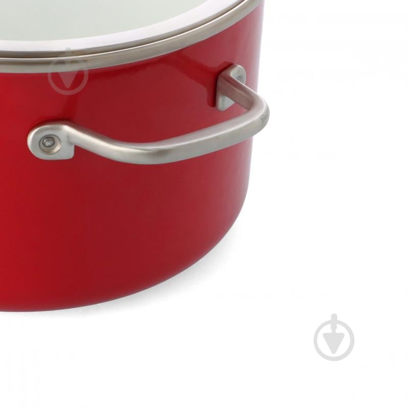 Каструля з кришкою KitchenAid Steel Core, 24 см, 6 л, червоний (CC003270-001) - фото 2