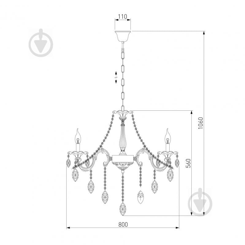 Люстра підвісна Strotskis Veletta 10108/8 8x60 Вт E14 білий - фото 5