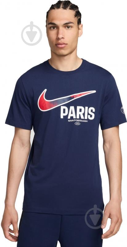 Футболка Nike PSG NK SWOOSH TEE FV8555-410 р.L синий - фото 1