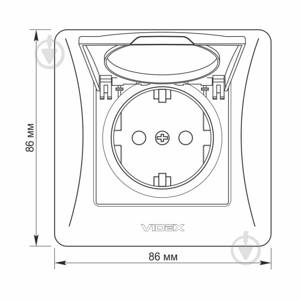 Розетка із заземленням Videx Binera IP20 білий VF-BNSK1GС-W - фото 4