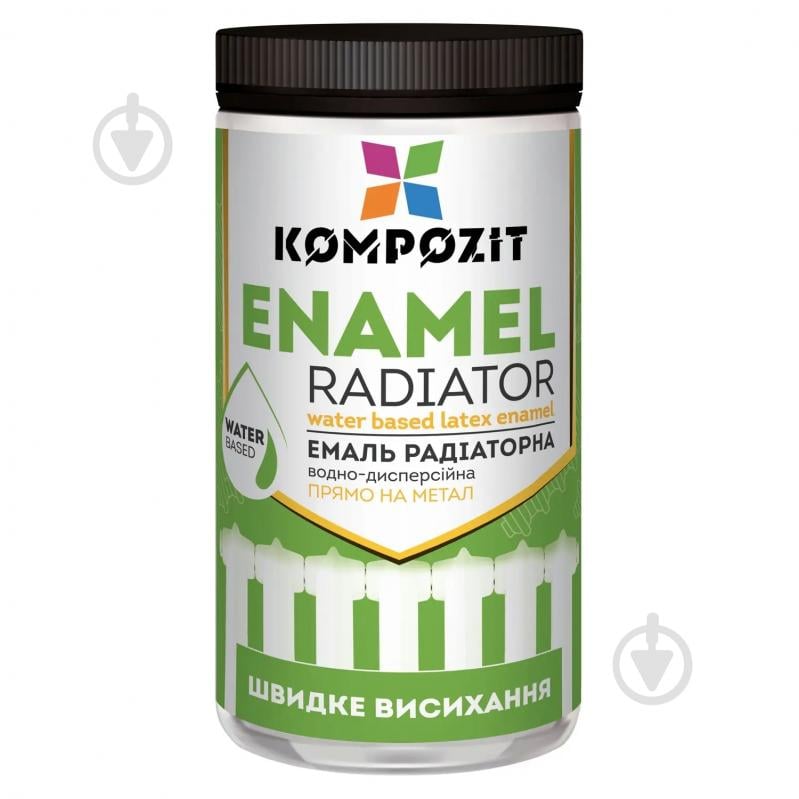 Эмаль Kompozit акриловая для радиаторов белый глубокий мат 0,3 л - фото 1 Эмаль Kompozit акриловая для радиаторов белый глубокий мат 0,3 л - фото 1