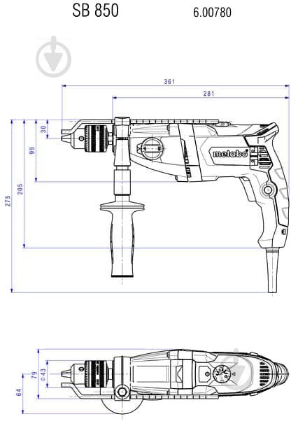 Дриль ударний Metabo SBE 780-2 600781500 - фото 7