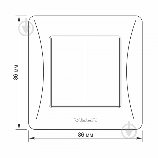 Вимикач двоклавішний Videx Binera без підсвітки кремовий VF-BNSW2-CR - фото 4