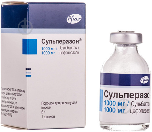Сульперазон для р-ну д/ін. по 1000 мг/1000 мг №10 у флак. порошок - фото 1