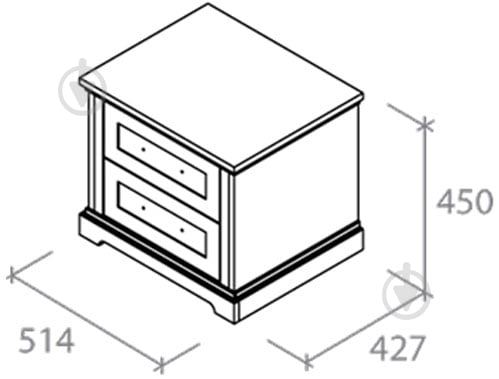Тумба приліжкова Aqua Rodos BIANCA 514х450х427 білий матовий - фото 4