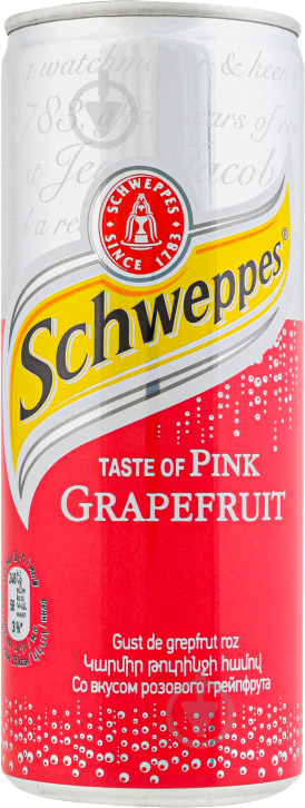 Безалкогольный напиток Schweppes Пинк Грейпфрут 0,25 л (5449000287915) - фото 1