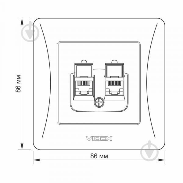 Розетка компьютерная + телефонная двойная Videx Binera CAT6+CAT3 IP20 кремовый VF-BNSK2PC6TF3-CR - фото 4