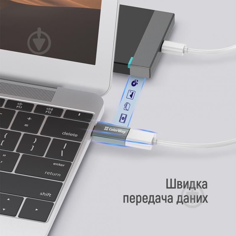 Перехідник ColorWay USB-A toType-C (CW-AD-AC) сріблястий (CW-AD-AC) - фото 9