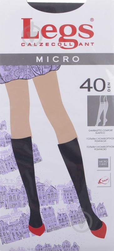 Гольфи жіночі Legs 450 Micro 40 den р.one size чорний - фото 1