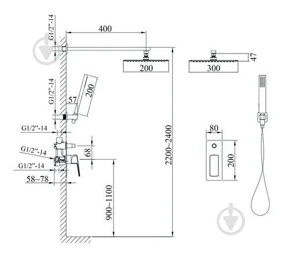 Душова система прихованого монтажу TOPAZ LEXI TLG 21205-H57-W - фото 10 Душова система прихованого монтажу TOPAZ LEXI TLG 21205-H57-W - фото 10