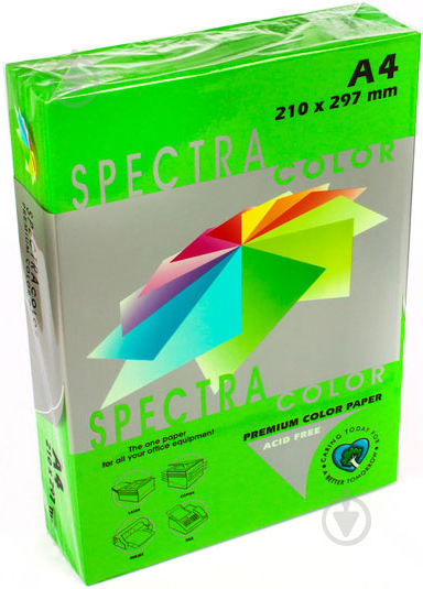 Бумага офисная цветная Spectra Color A4 80 г/м зеленый 500 листов - фото 1