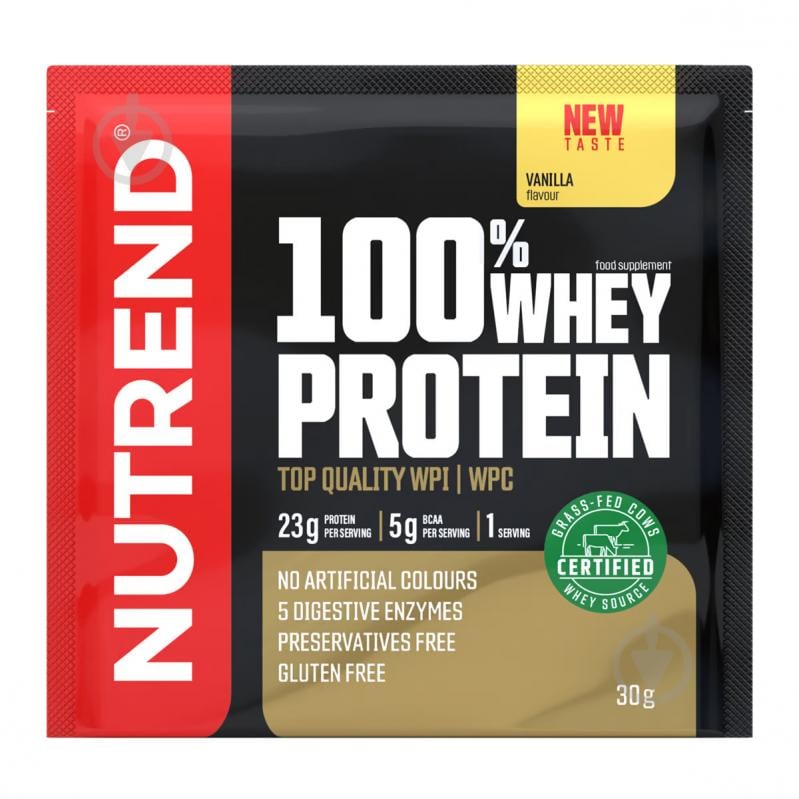 Протеин NUTREND 100% WHEY PROTEIN ванильный 30 г - фото 1