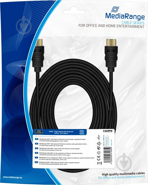 Кабель MediaRange HDMI-HDMI MRCS212 10 м черный (MRCS212) - фото 1