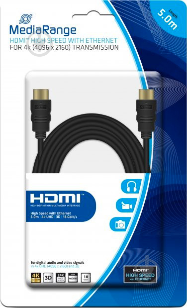 Кабель MediaRange HDMI-HDMI MRCS158 5 м чорний (MRCS158) - фото 2