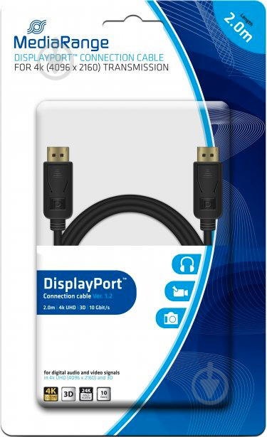 Кабель MediaRange DisplayPort MRCS159 2 м черный (MRCS159) - фото 2