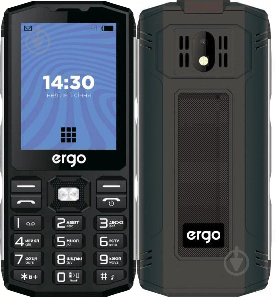 Мобільний телефон Ergo E282 Dual Sim black E282 Black - фото 1