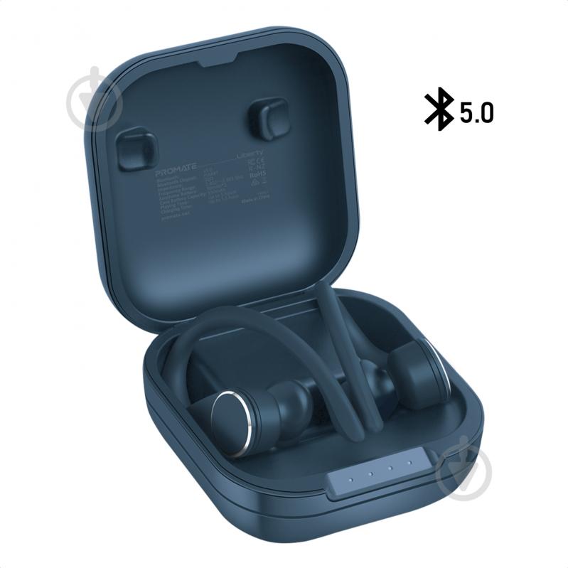 Навушники Promate Liberty Bluetooth 5 blue (liberty.blue) - фото 1